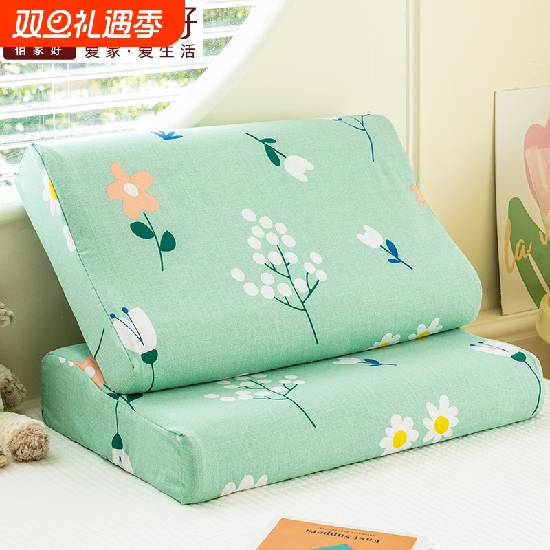 2025新款纯棉乳胶枕套一对装100全棉40x60单个儿童小枕头