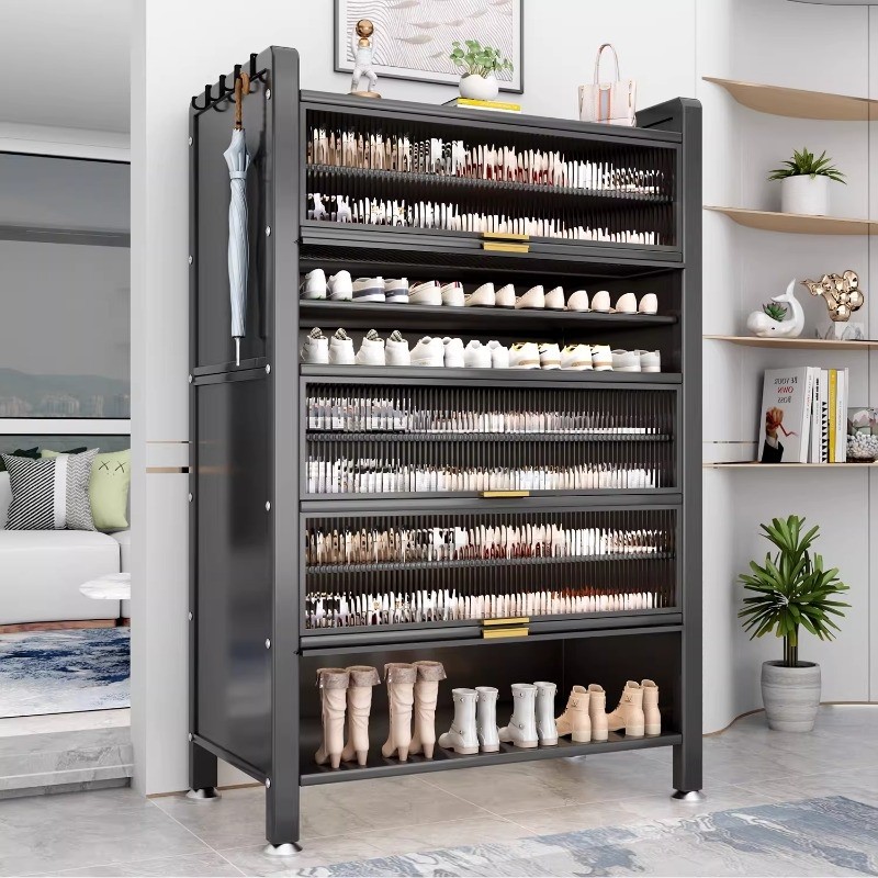 钢制鞋柜家用多层大容量收纳鞋架防尘入户玄关柜置物柜碳钢金属