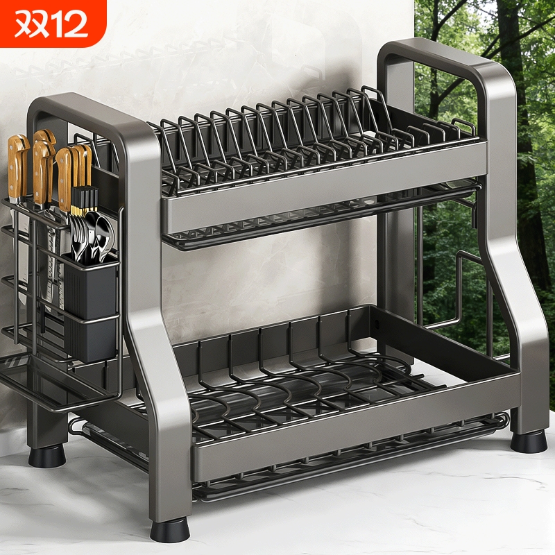 厨房置物架碗碟碗盘收纳架沥水架家用多功能放碗架碗筷收纳盒碗柜