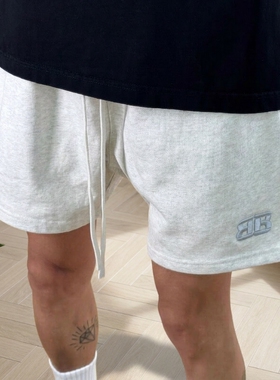 短裤夏季美式休闲刺绣运动男女篮球三四分裤卫裤子黑色灰色白色