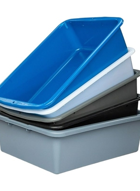 特大号加厚收碗框塑料筐餐厅收餐盆食品保鲜盒长方形白色收纳框