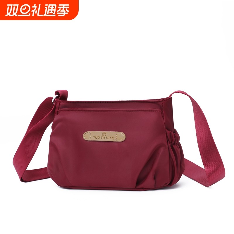伊布古奇牛津布斜挎包女轻便妈妈包中年女士单肩斜跨小包通勤包包