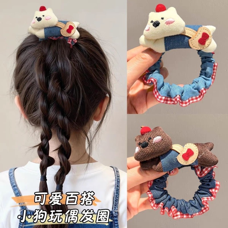 苹果小狗牛仔儿童发绳发圈小肠卡通可爱女孩头绳高弹扎丸子头女童
