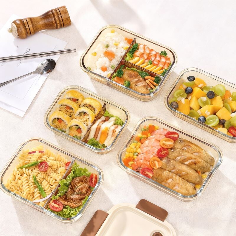 分隔玻璃饭盒微波炉加热专用碗带盖上班带饭餐盒食品级加厚保鲜盒