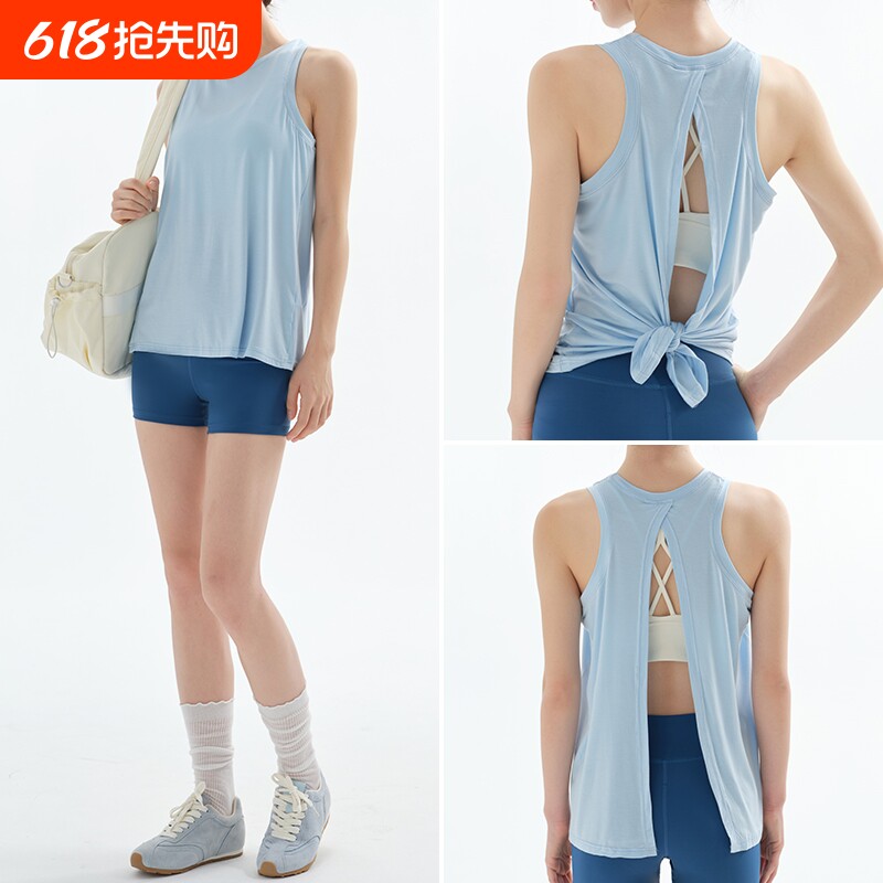 运动背心女宽松速干跑步健身上衣无袖瑜伽服美背外搭罩衫新款套装