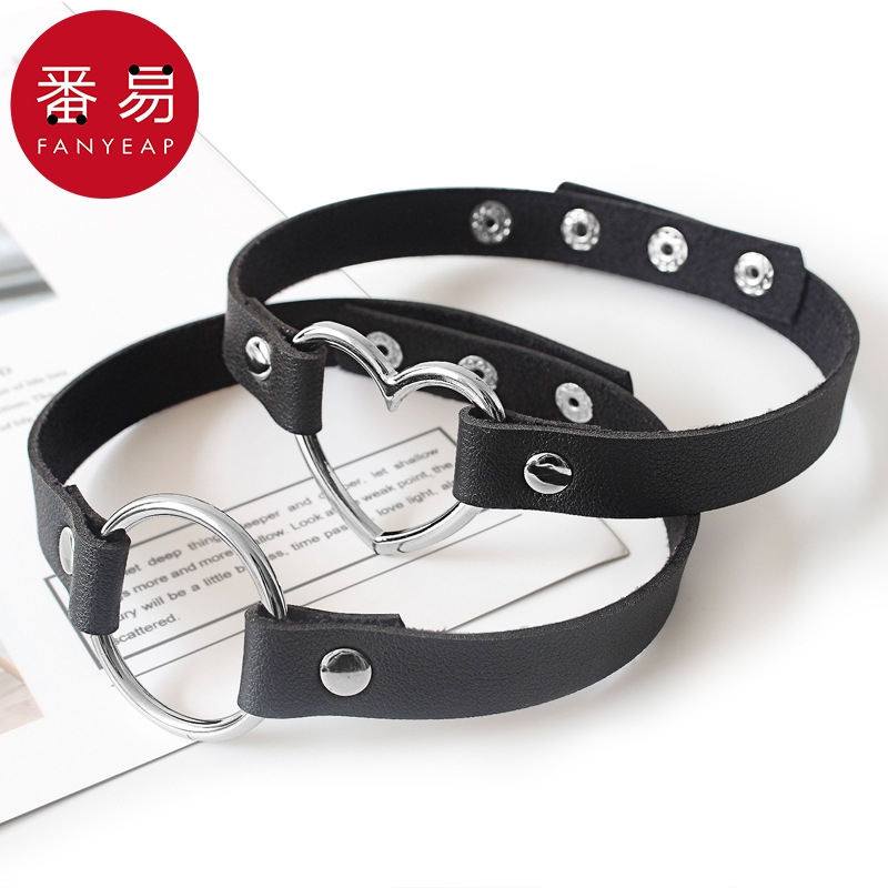 项圈颈带A1pl001-项链锁骨链短款暗黑系朋克带简约酷网红黑色脖