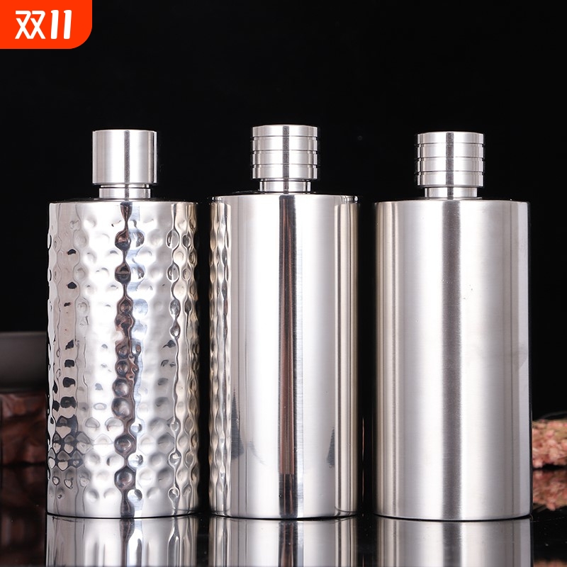 酒壶不锈钢304高档1斤2斤装家用随身便携式个性加厚创意小白酒瓶