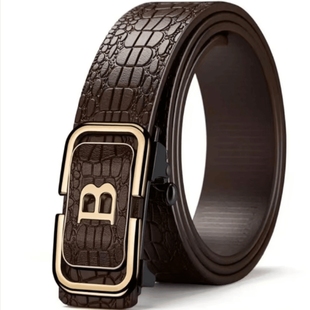 男士轻奢新款B字皮带自动扣内穿耐用腰带中青年百搭休闲