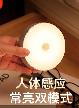 恒保亮可旋转智能人体感应小夜灯全自动led人走灯灭床头灯楼道灯