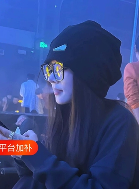 韩系黑色堆堆帽！遮脸颊巨显脸小