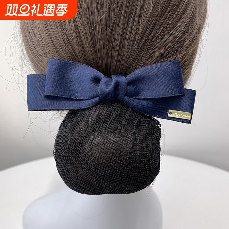 护士头花女网兜发夹空姐酒店工作盘发弹簧夹发网发卡职业发饰手工