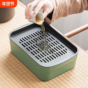 嵌入式茶盘家用小型便携旅行干泡盘时尚简约沥水茶台盘茶杯托盘