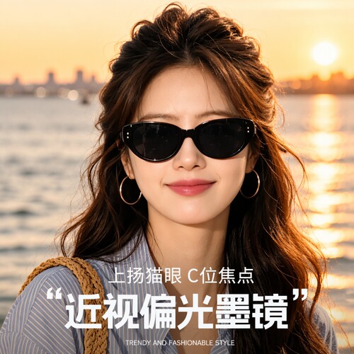 新款防紫外线猫眼户外墨镜女款