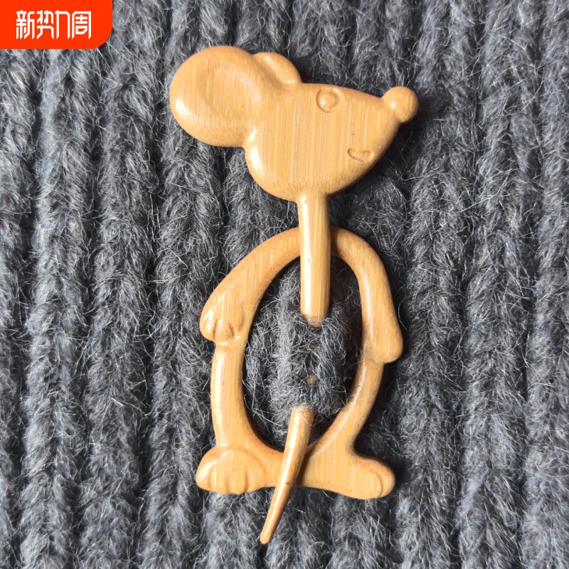 新款开衫围巾固定神器大衣扣配饰披肩装饰别针木制动物胸针礼物