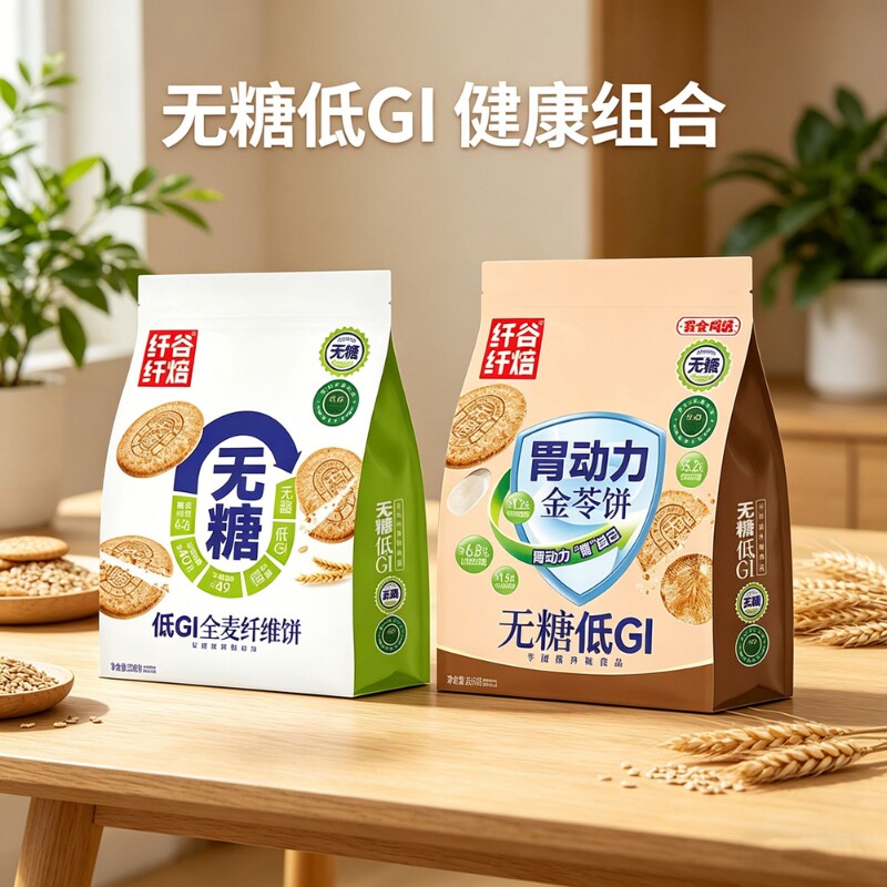 全麦谷物饼干无糖酥脆烘烤老式粗粮食品下午茶健康饱腹追剧零食