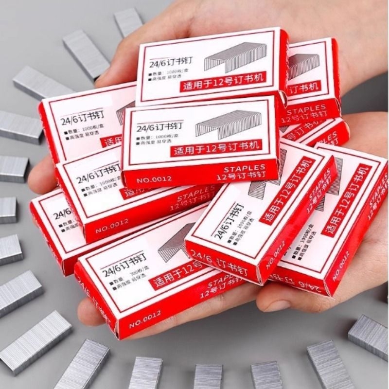 标准订书钉24/6通用12号钉书钉针统一装订书机钉子订书订办公装订机订书机学生用小号小型迷你外卖打包专用
