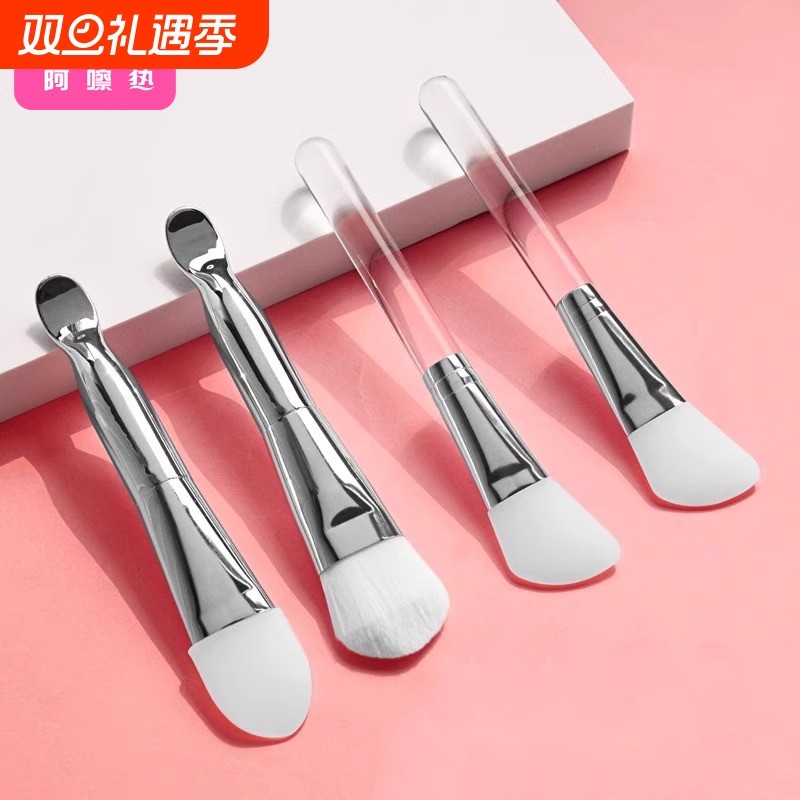 面膜刷D1pl001-易上手带挖勺涂抹式软毛刷子脸部软刷泥膜专用美容