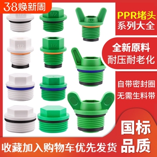 PPR内丝堵头加厚带皮圈水管堵帽4分6分1寸水管堵塞试压闷头管配件