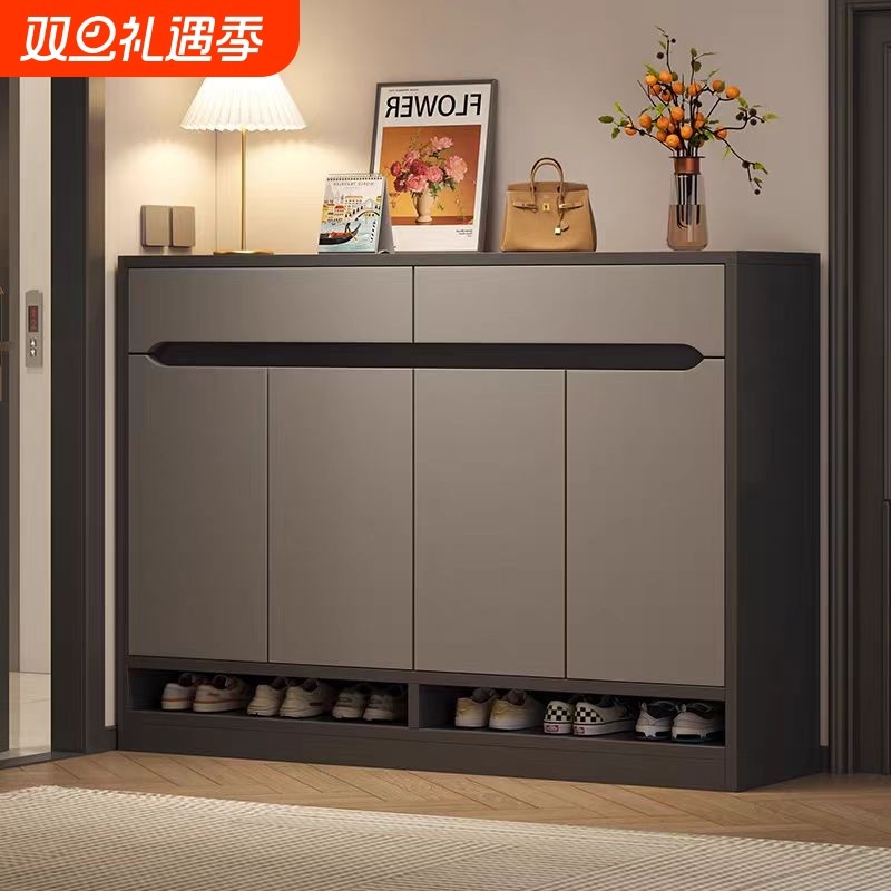入户鞋柜家用门口收纳柜一体靠墙2025新款门外走廊玄关鞋架多层