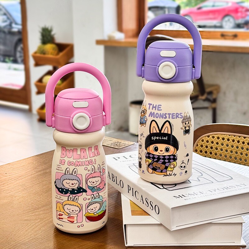 新款316不锈钢保温杯学生汽车杯便携吸管杯儿童杯大容量直饮口