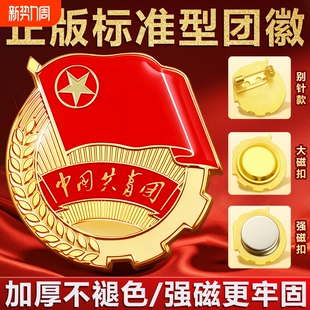 安全别针大磁铁中国共青团员徽章青年学生用不易褪色监制学校批发团购7新款 团徽2cm强磁磁吸胸针新版 标准正版