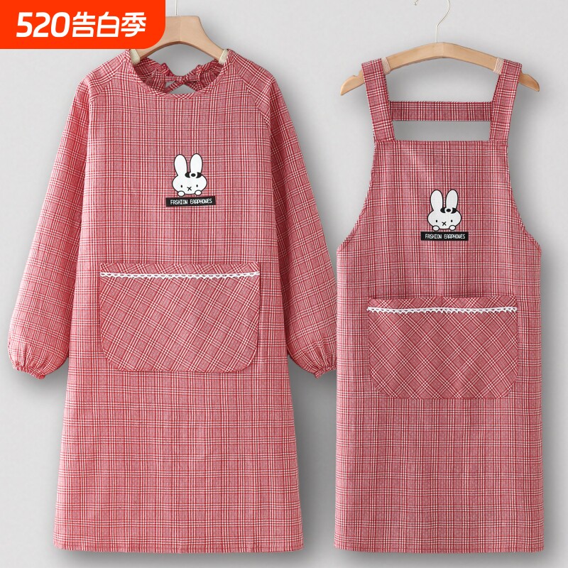 洋气可外穿罩衣女新款围裙厨房家用长袖工作服年轻款上班专用家务