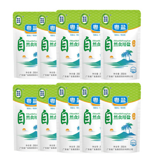 加碘自然食用盐250g粤盐海盐日晒盐炒菜煲汤烧烤家用包装 广东盐业