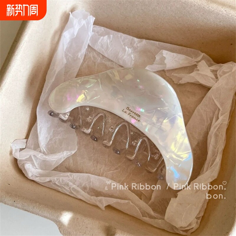 秋冬新款法式高级醋酸气质简约后脑勺鲨鱼夹子发卡盘发头饰品短发