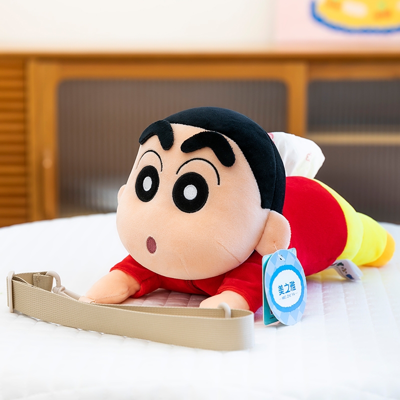 蜡笔小新经典装扮纸巾盒毛绒玩具