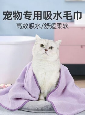 大号速干宠物吸水毛巾小猫洗澡沐浴清洁用品狗狗猫咪通用浴巾擦脚