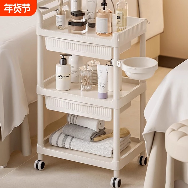 美容院小推车可移动手推车理发店置物架仪器工具车多层卧室高颜值