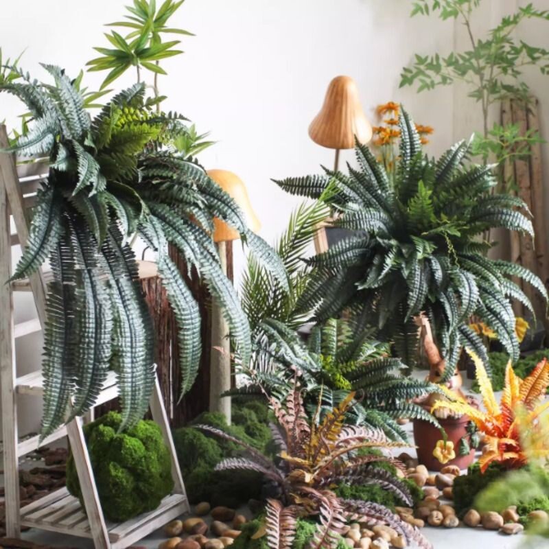 仿真波斯蕨肾蕨假绿植装饰热带雨林蕨类植物造景家居橱窗氛围布置