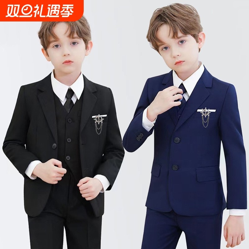 儿童西装套装帅气英伦风花童礼服男童小西服中大童男孩钢琴演出服