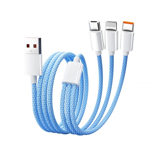 120W三合一数据线适用苹果typec安卓2米单条