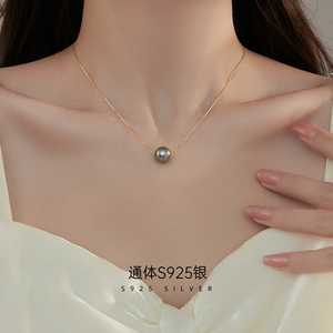 金美澳S925纯银仿珍珠项链2024新款爆款轻奢小众高级感配饰锁骨链