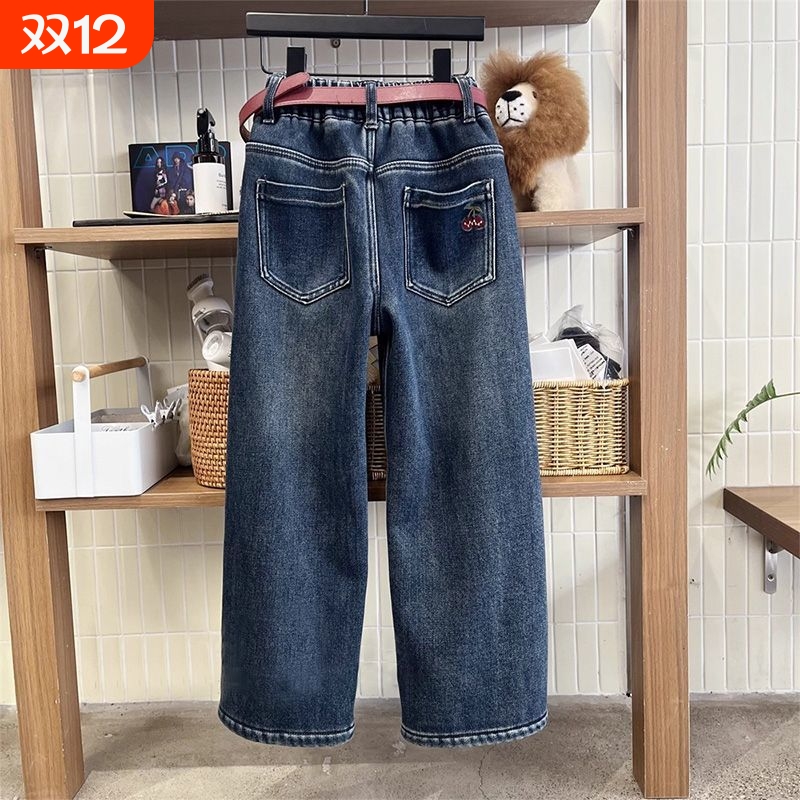 女童春秋冬季新款洋气牛仔裤