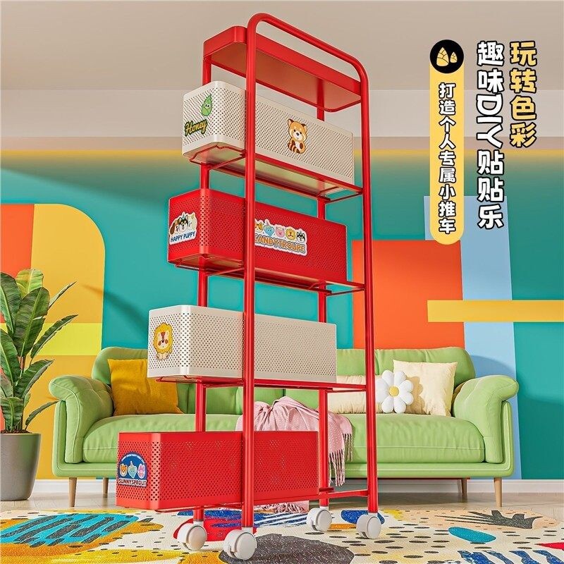 零食小推车置物架婴儿用品玩具收纳柜架夹缝客厅抽拉收纳筐架子