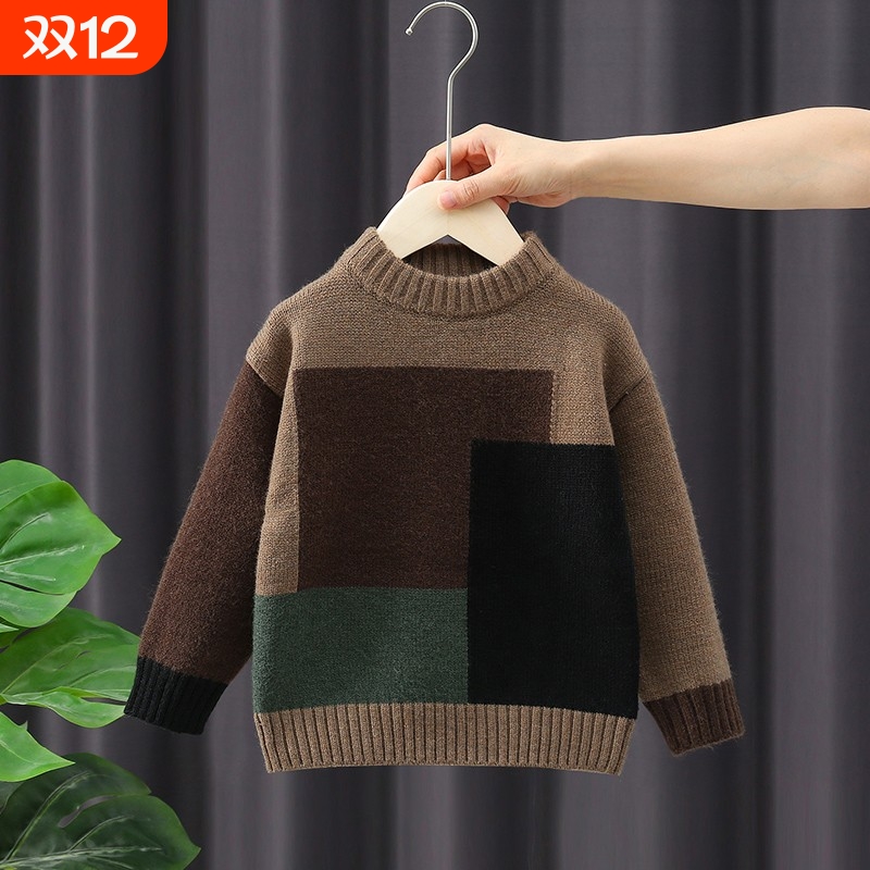 男童毛衣儿童2025新款冬装针织衫男孩秋冬保暖打底衫洋气厚款帅气