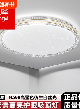 新款led吸顶灯卧室灯简约现代圆形客厅高级感主卧室房间灯具语音