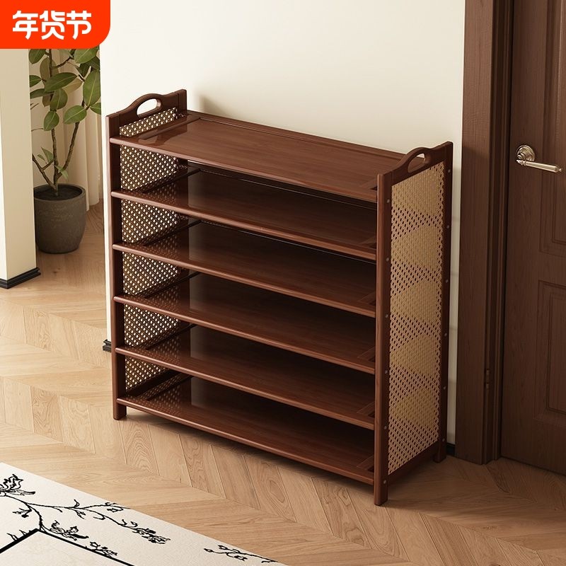 鞋架子家用门口多层入户门玄关可移动室内简易简约中古风鞋柜