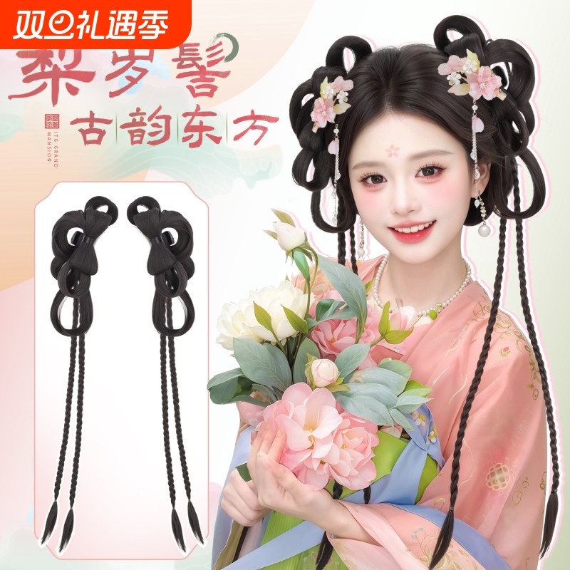汉服假发女一体式懒人古风抓夹发髻仿真发古装仙气可爱造型假发包