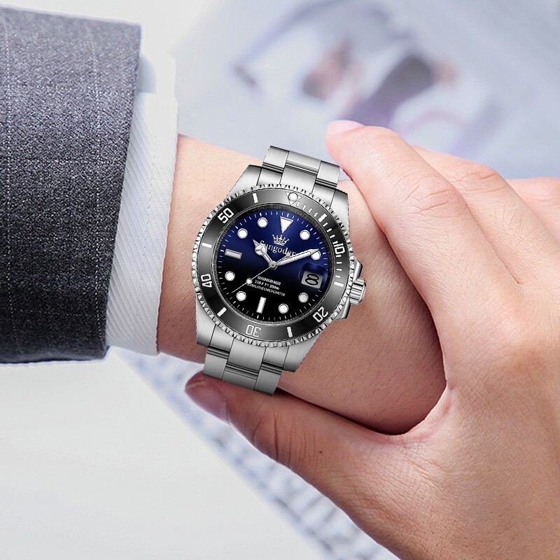 Sungoder瑞士渐变色胶鬼王系列时尚高档商务防水全自动机械男