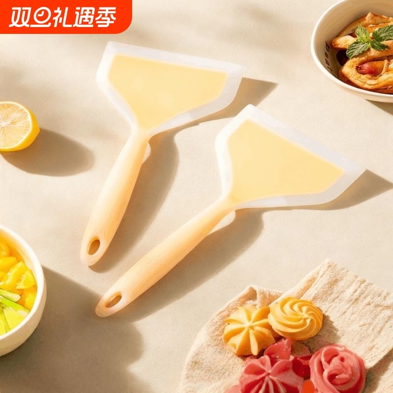 新款硅胶锅铲耐高温烙饼勺玉子烧家用炒菜不粘锅小平铲煎铲食品级