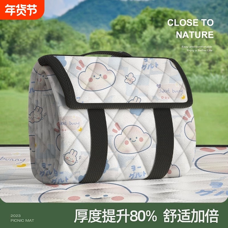 野餐垫防潮防水加厚野餐布草坪户外露营沙滩垫便携野炊地垫子折叠