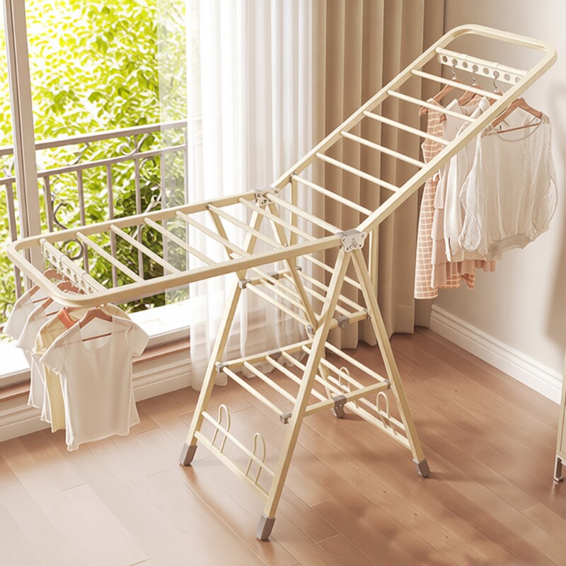 折叠晾衣架落地家用阳台挂衣架室内婴儿凉衣杆晒被子神器卧室飘窗