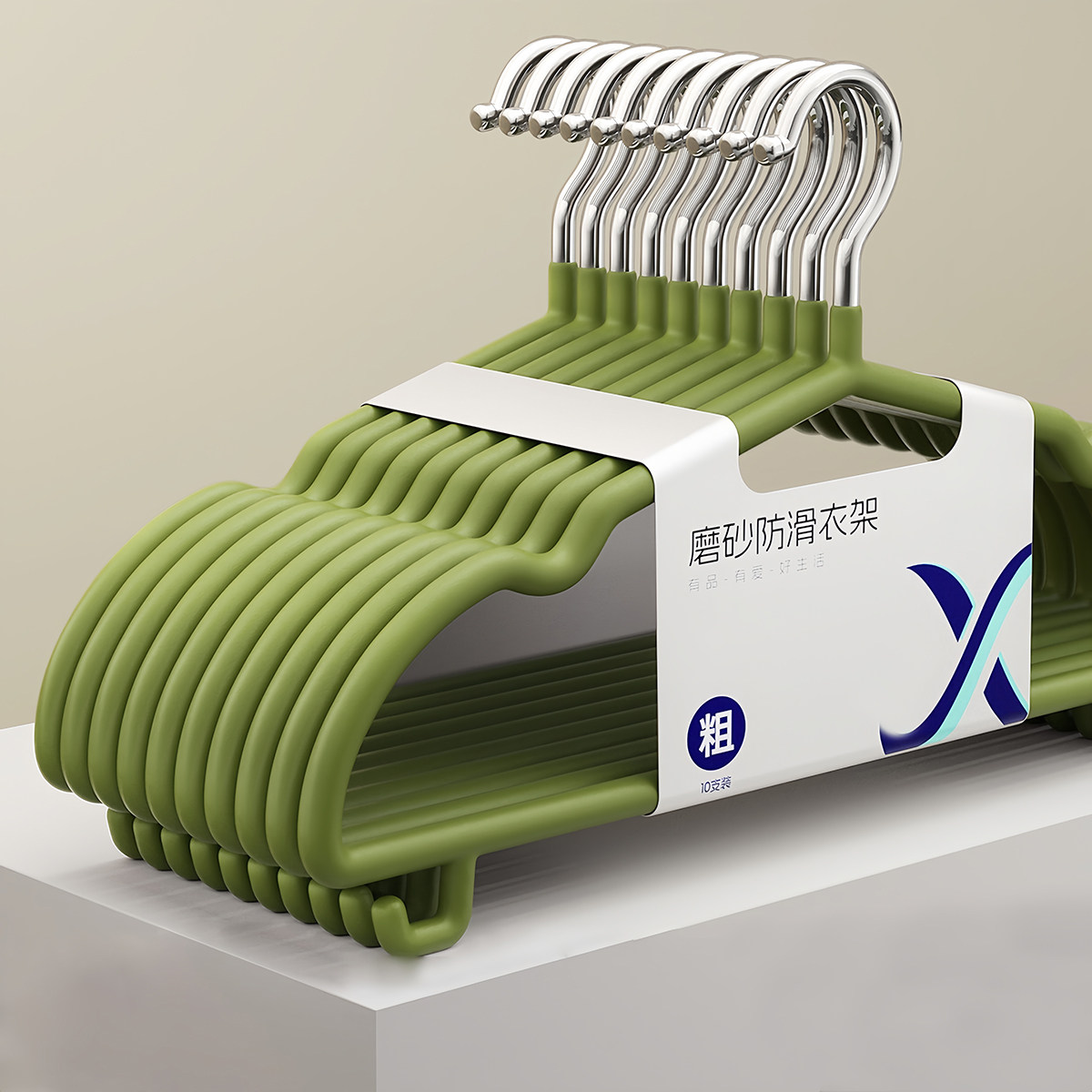 加粗衣架晾衣架家用挂衣宿舍用学生无痕晒衣撑防滑衣服架子金属图片