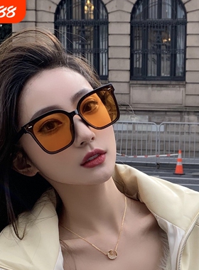 2026新款韩版黄色墨镜女款太阳镜潮高级感夏季大脸显瘦防紫外线男