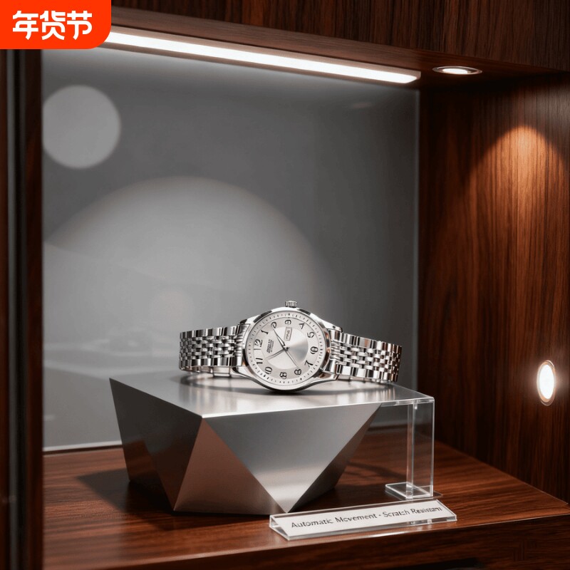 正品名牌钢带商务防水石英腕表高级感男士男款手表全自动非机械表