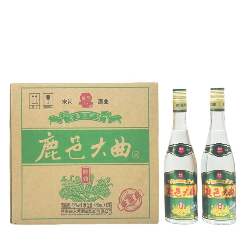 宋河酒业鹿邑大曲经典42度浓香型白酒450ml*12瓶固态纯粮高粱婚礼