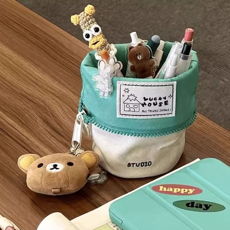 小红书同款日系简约竖翻笔袋高颜值女初中学生大容量铅笔文具收纳